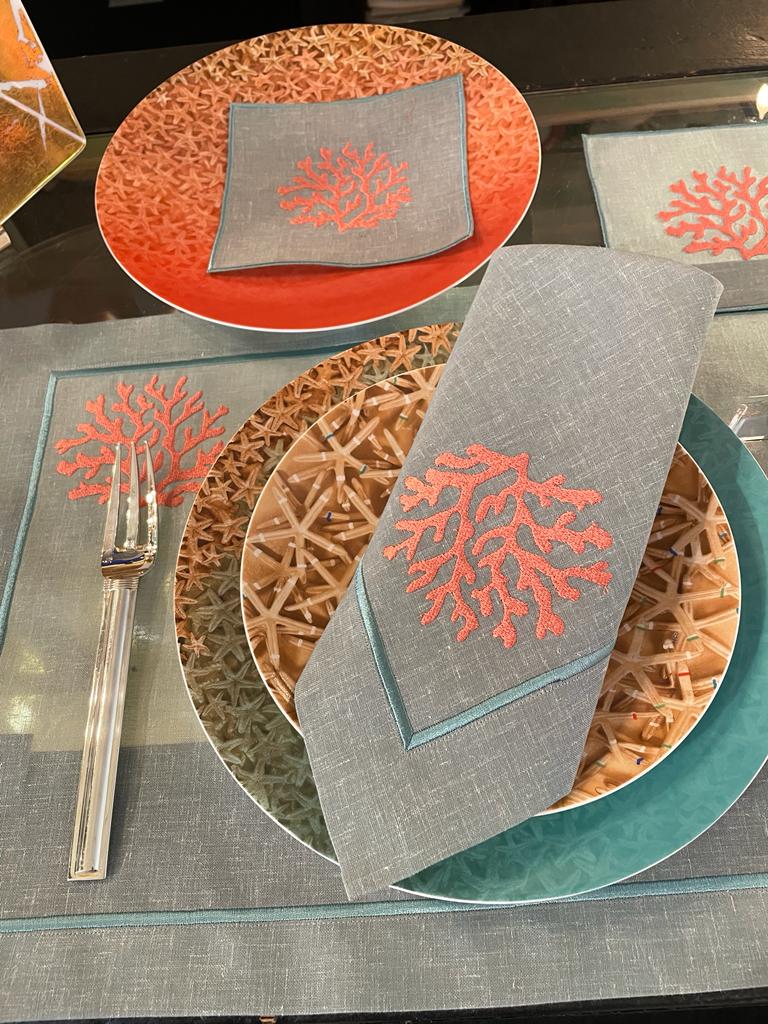 Placemat - Napkin -Duble Set (Coral- Marin- Collection)