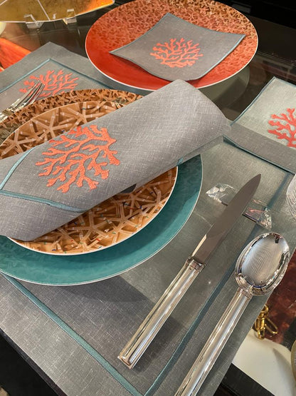 Placemat and Napkin (Coral Marin Collection)